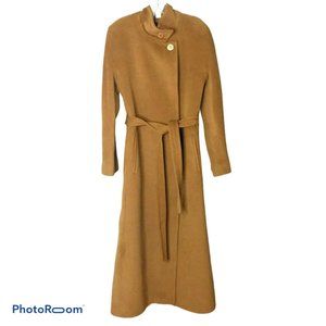 Hilary Radley Women Gabardine Belted Coat Brown 6